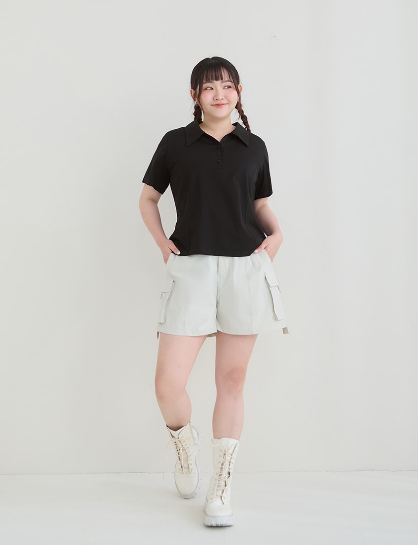 Cooling Slim Fit Polo Plus Size Top