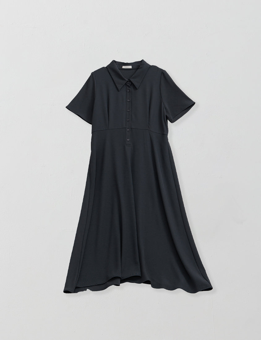 Silky Cool Slim Fit Plus Size Shirt Dress