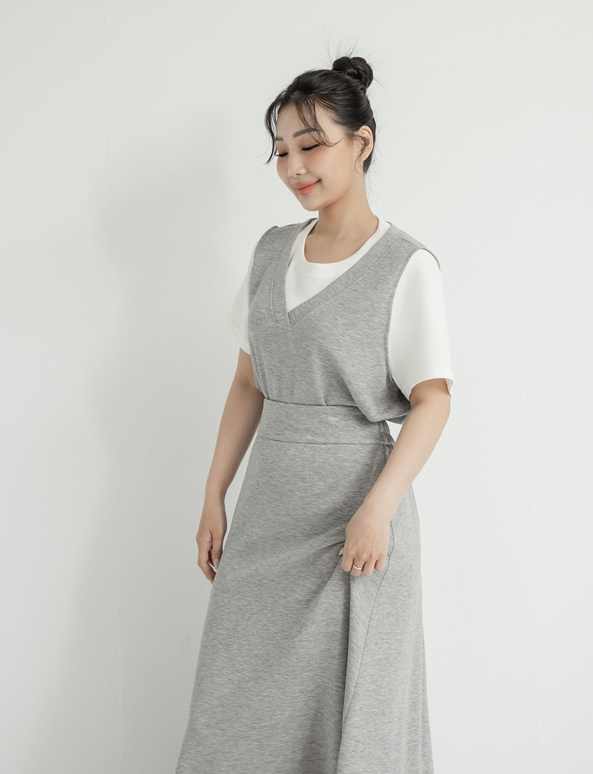 Instant Icy Cooling Cloud Cotton Faux Two Piece Plus Size Tee