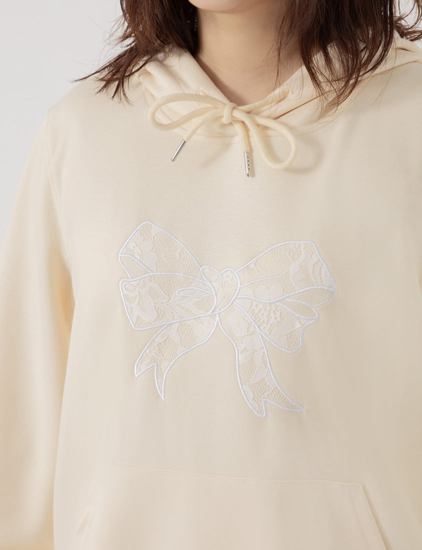 Lace Bow Cloud Cotton Plus Size Hoodie