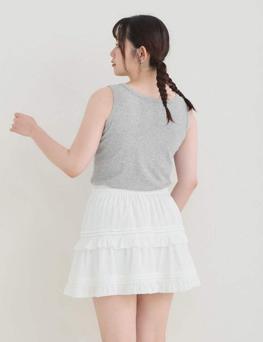 Cooling Lyocell Ribbed Crewneck Plus Size Tank Top