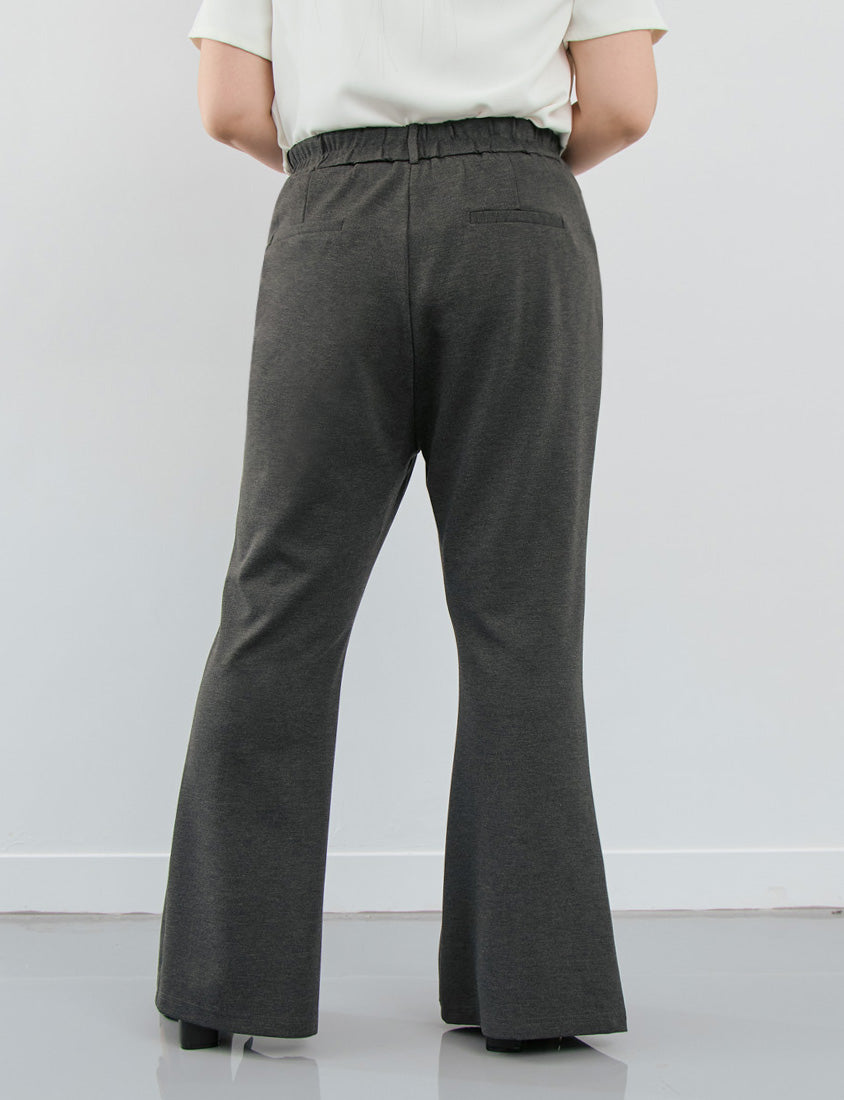 MISS. Apple-Shaped Friendly! Perfect Fit Slit Plus Size Flare Tailored Pants
