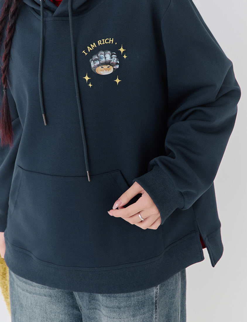 Lucky Cover Cat Embroidered Hoodie (Unisex) (MIND.A.DAY Collaboration)