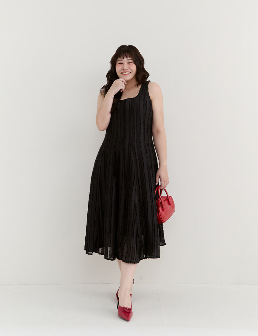 Apple-Shaped Friendly! Perfect Fit Jacquard Elegant Plus Size Maxi Dress