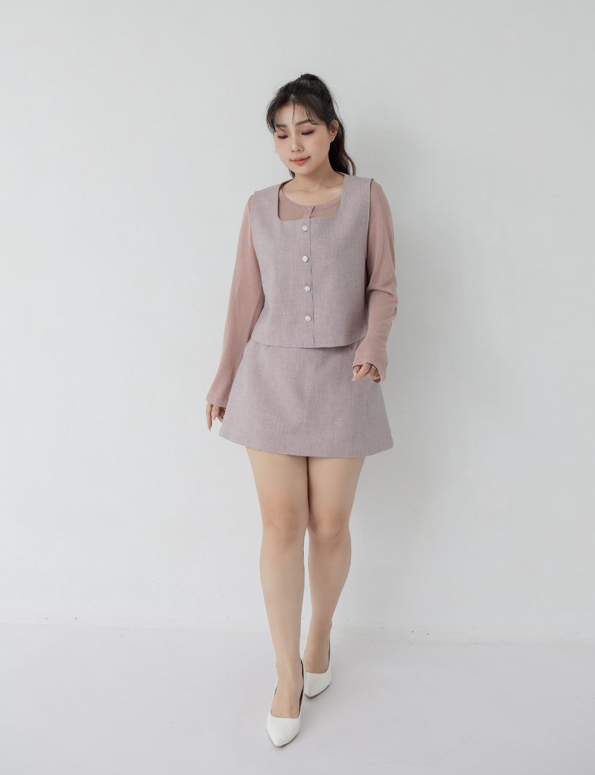 MISS. Crew Neck Fine Ice Silk Semi Sheer Plus Size Cover Up