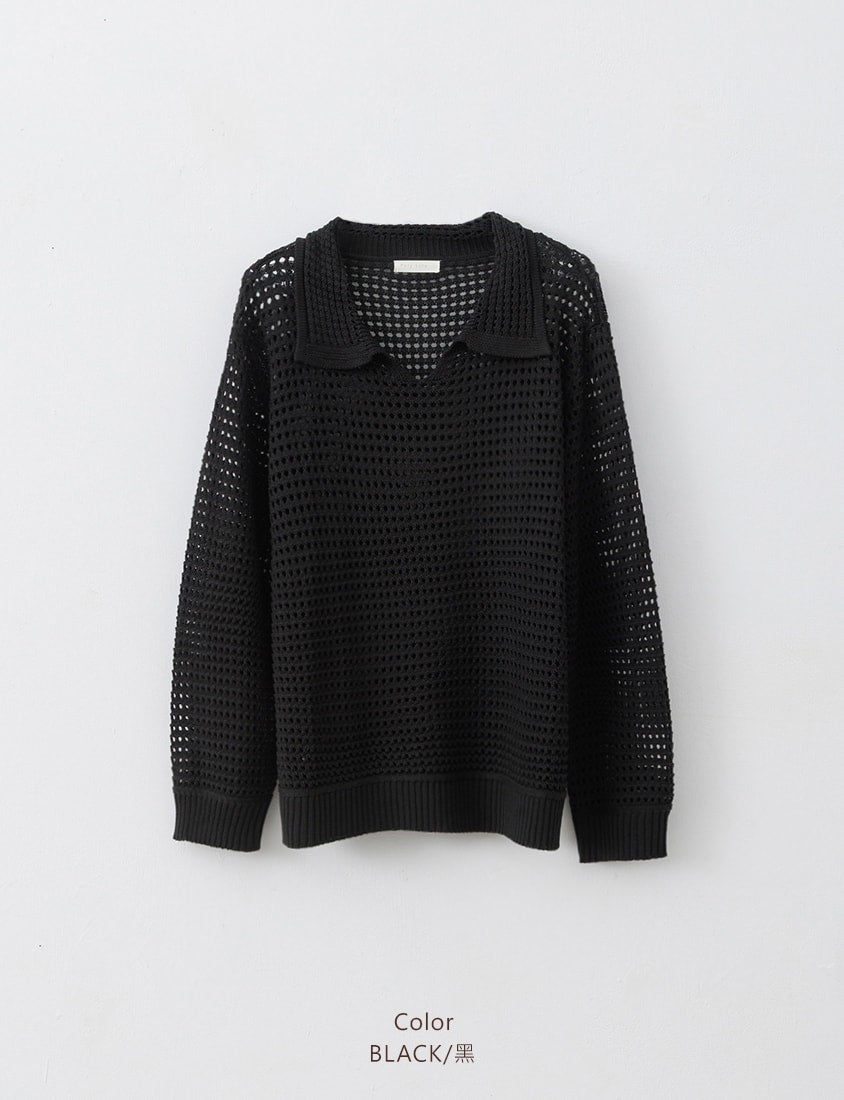 Anti-Pilling Cutout Hollow Collar Plus Size Knit Top
