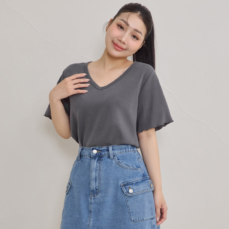 Instant Cool Cloud Cotton V-Neck Plus Size Tee