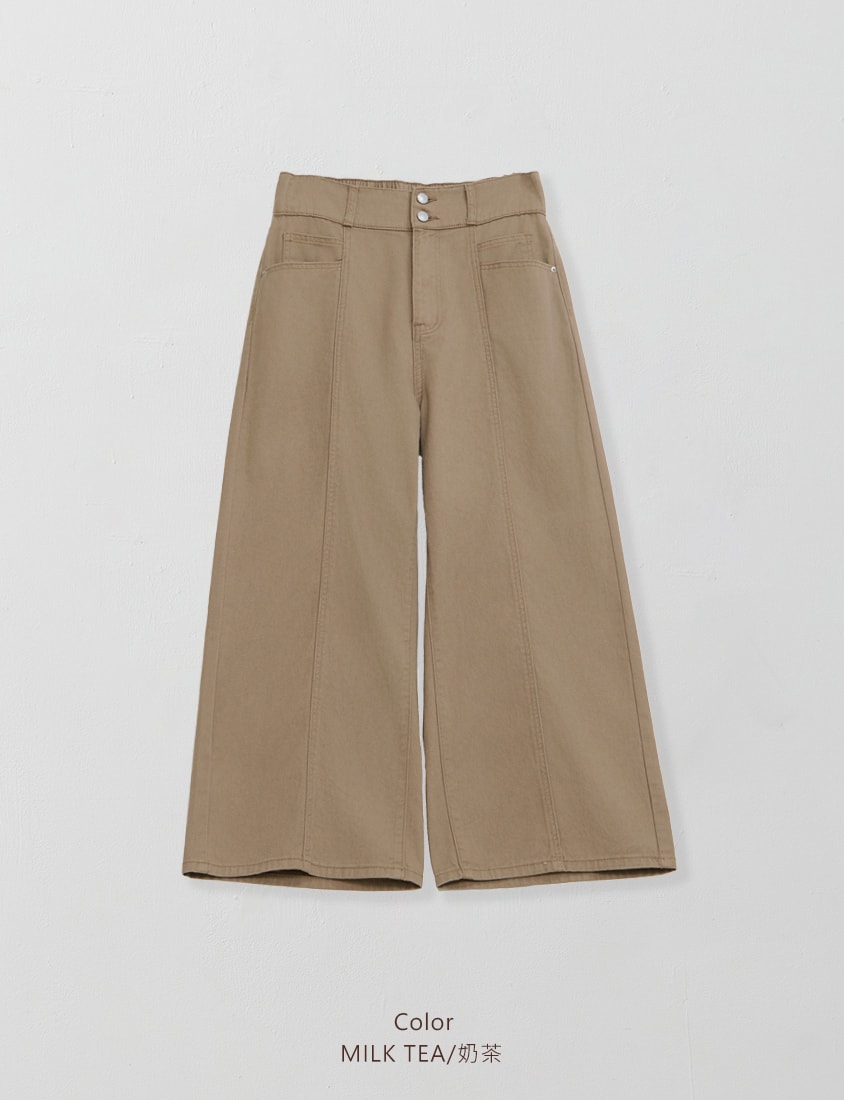 Pear-Shaped Friendly! Perfect Fit Twill Cotton Plus Size Wide Pants