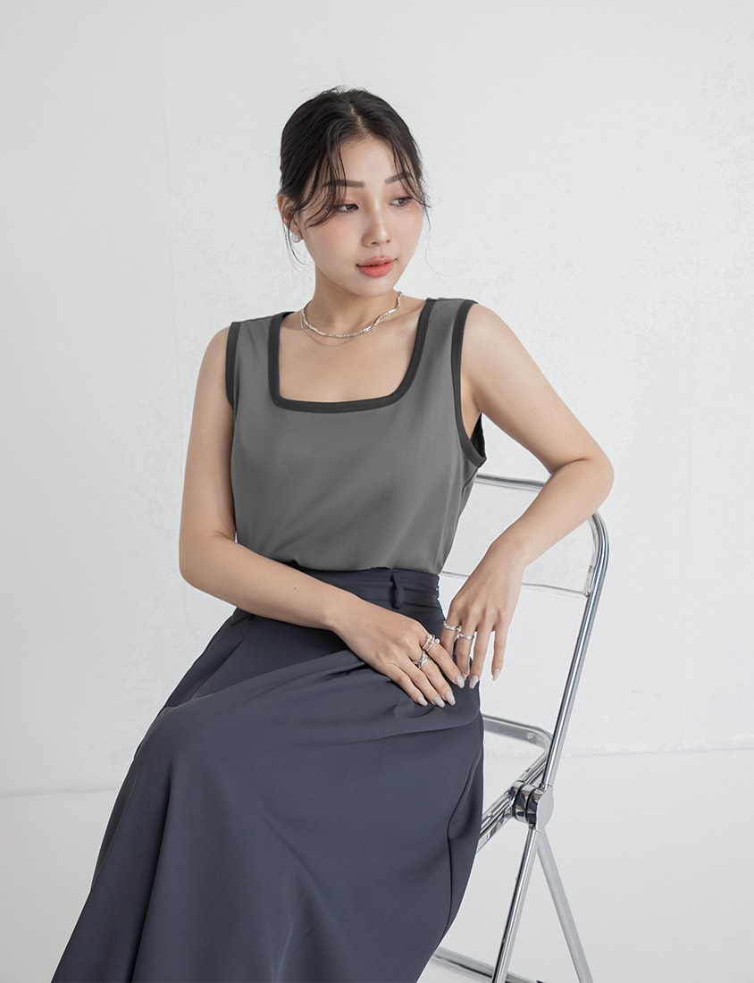 MISS. Slim Fit Tailored Pleated A-Line Plus Size Maxi Skirt