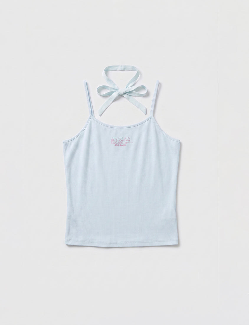 Poly Lulu x UGLY MEWS Collab Plus Size Ribbed Tank Top (With Tie Strap)