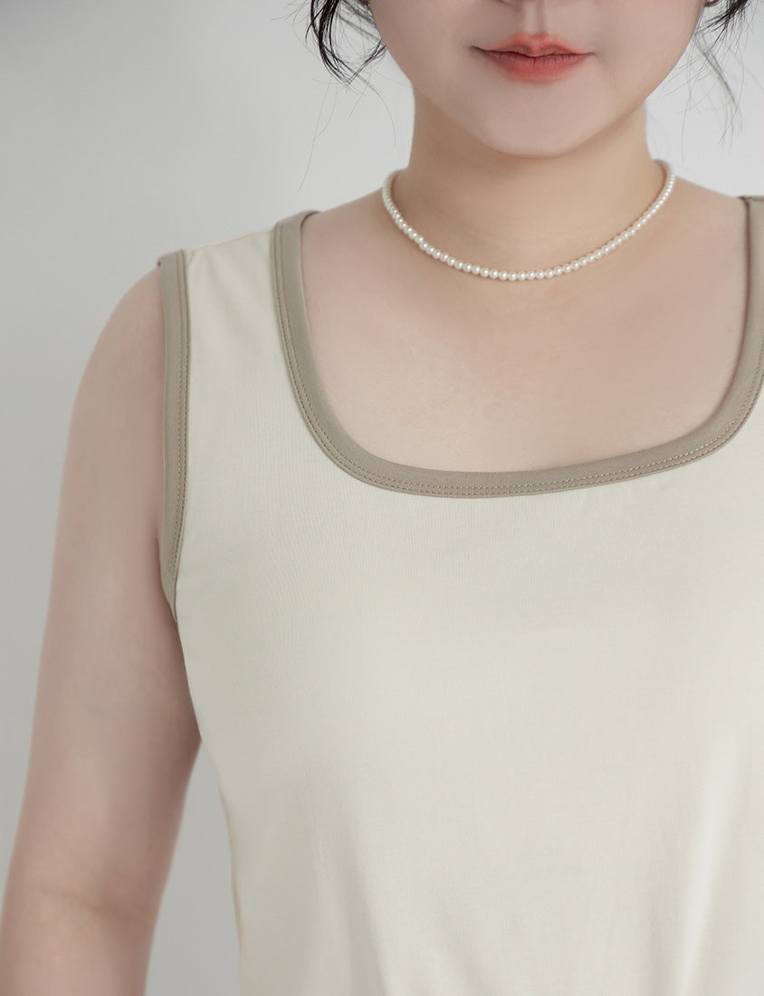 MISS. Cooling Liquid Touch Cotton Square Neck Plus Size Tank Top