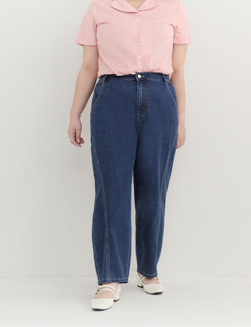 Apple-Shaped Friendly! Perfect Fit Plus Size Curved Leg Jeans