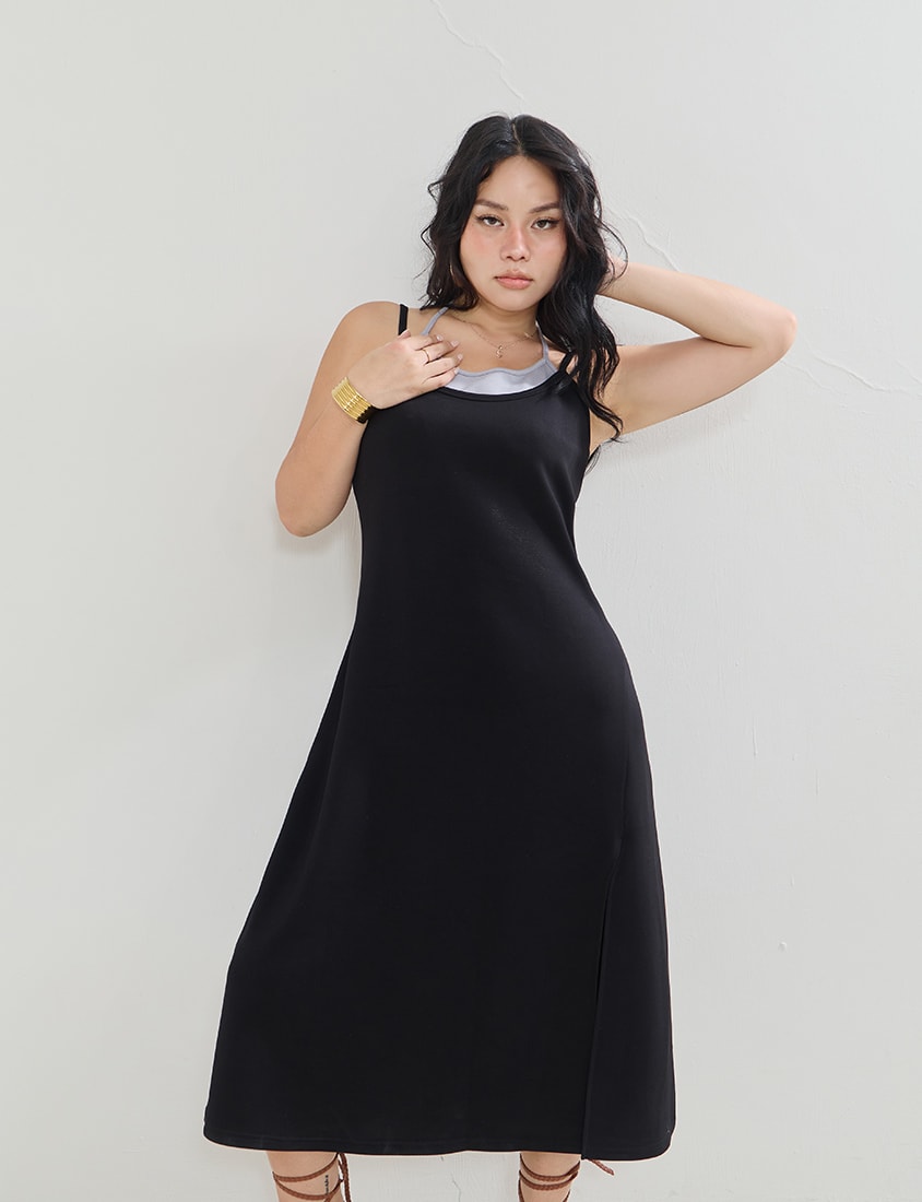 MUA! Cloud Cotton Faux Two Piece Plus Size Maxi Dress