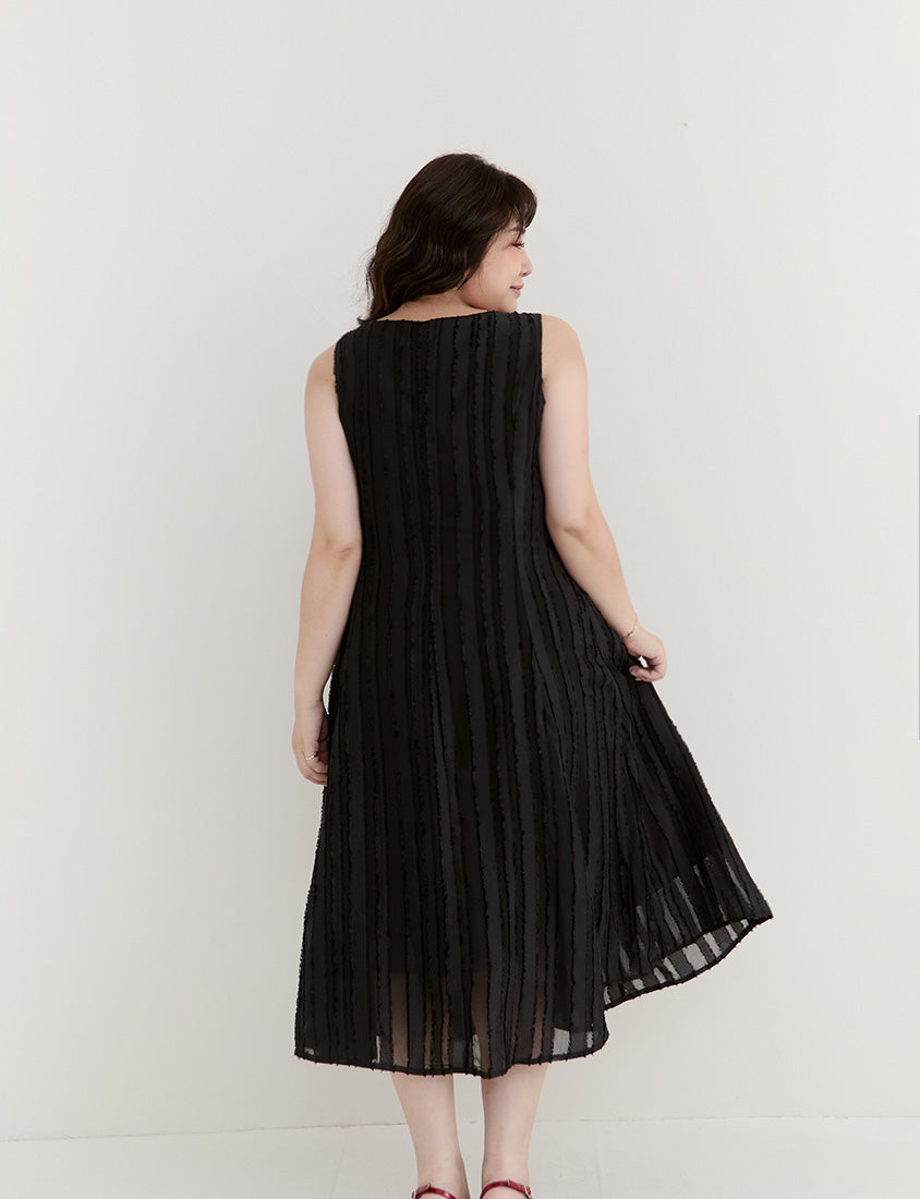 Apple-Shaped Friendly! Perfect Fit Jacquard Elegant Plus Size Maxi Dress