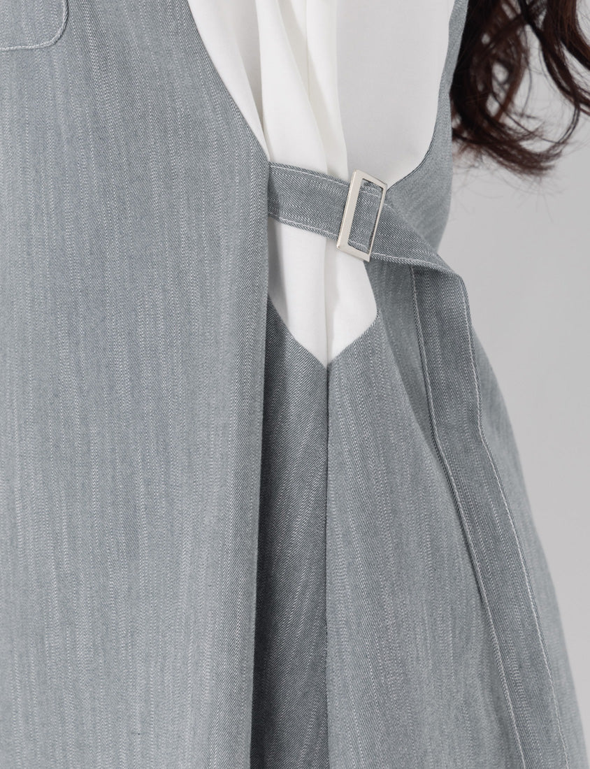 Denim Faux Two Piece Cloud Cotton Plus Size Mini Dress