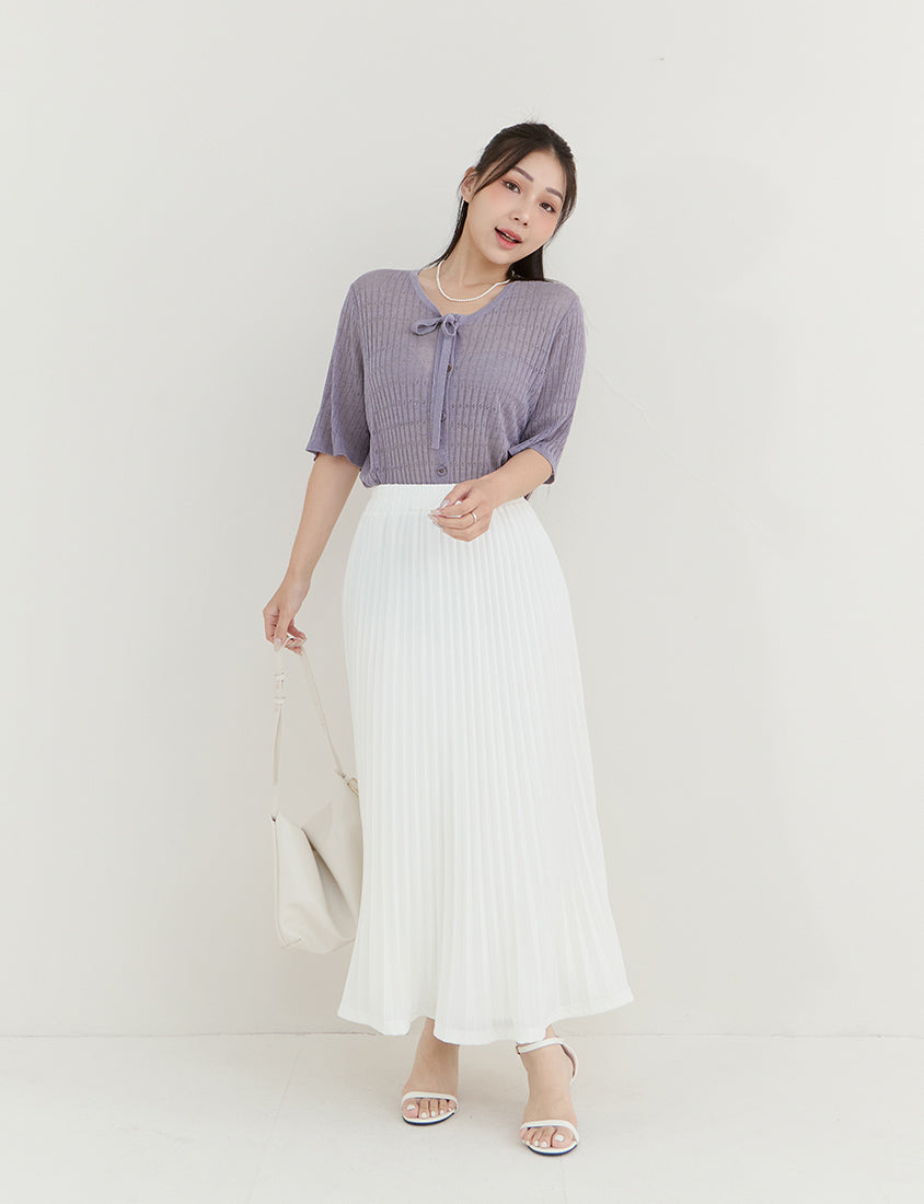 MISS. Lyocell Linen Ribbed Knit Plus Size Cardigan