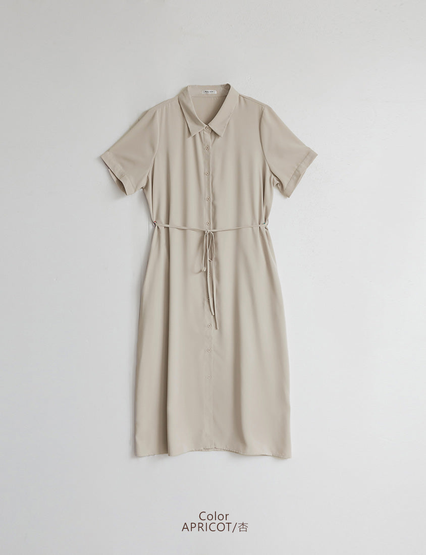 MISS. Minimal Shirt Plus Size Maxi Dress (With Belt)