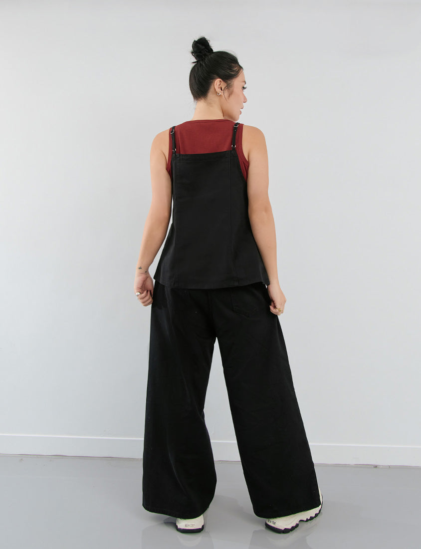 Adjustable Tie Strap Twill Layering Plus Size Camisole Vest