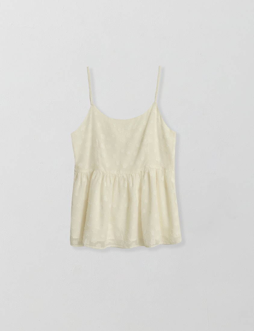 Japanese Floral Jacquard Strap Plus Size Cami Vest
