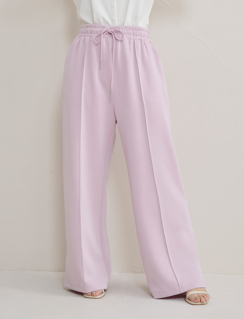 Instant Cool Cloud Cotton Stitch Slit Plus Size Wide Pants
