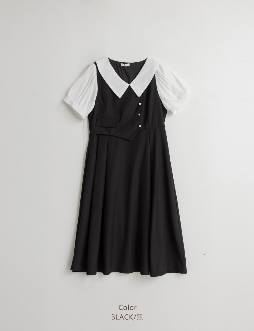 MISS. Faux Two-Piece Tailored Plus Size Maxi Dress