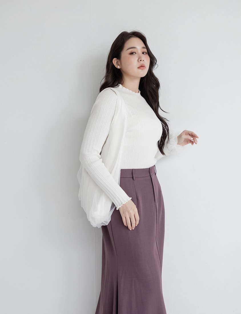 MISS. Essential Versatile Plus Size Ribbed Knit Top