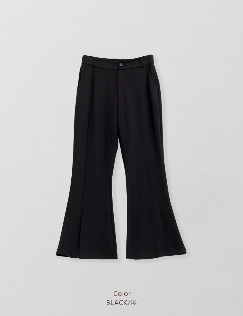 MISS. Apple-Shaped Friendly! Perfect Fit Slit Plus Size Flare Tailored Pants