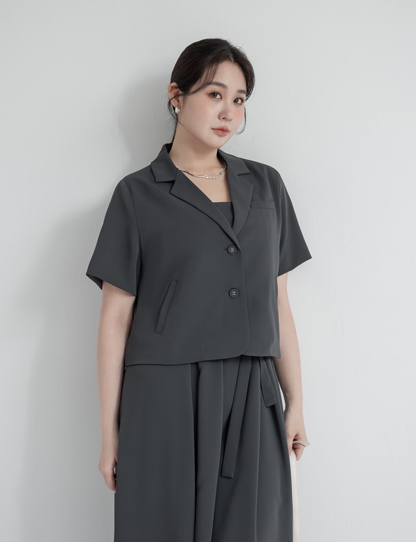 MISS. Silky Cool Refined Tailored Plus Size Blazer