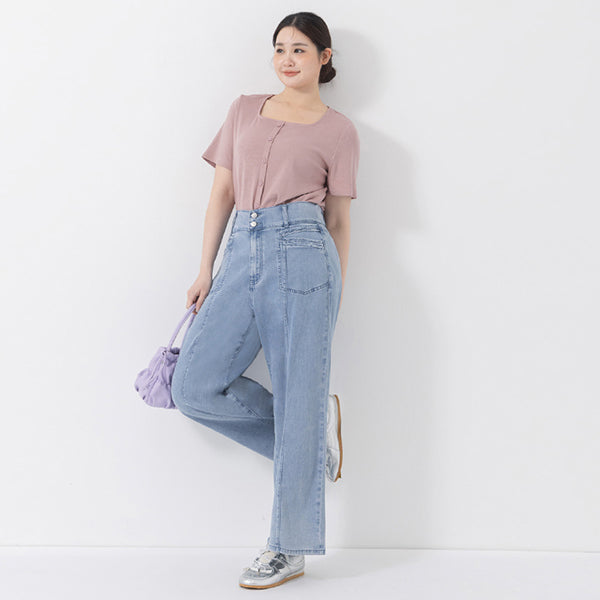 Lightweight Cloud Denim Zero-Restriction Plus Size Jeans (Regular)