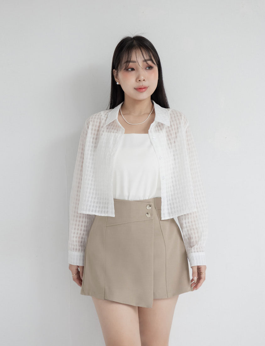 MISS. Korean Style Asymmetric Plus Size Tailored Skort