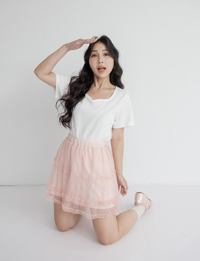 Upgraded 2.0! Sweetheart Neckline Plus Size Slim Tee