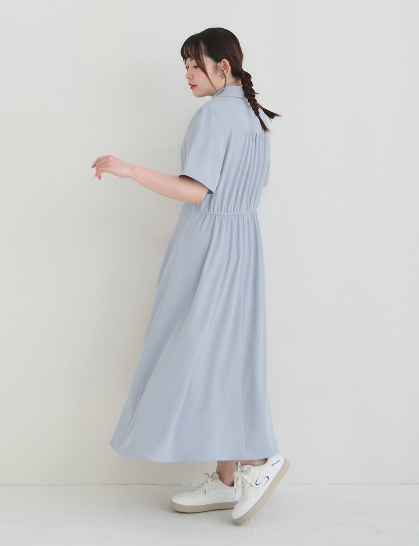 Silky Cool Slim Fit Plus Size Shirt Dress