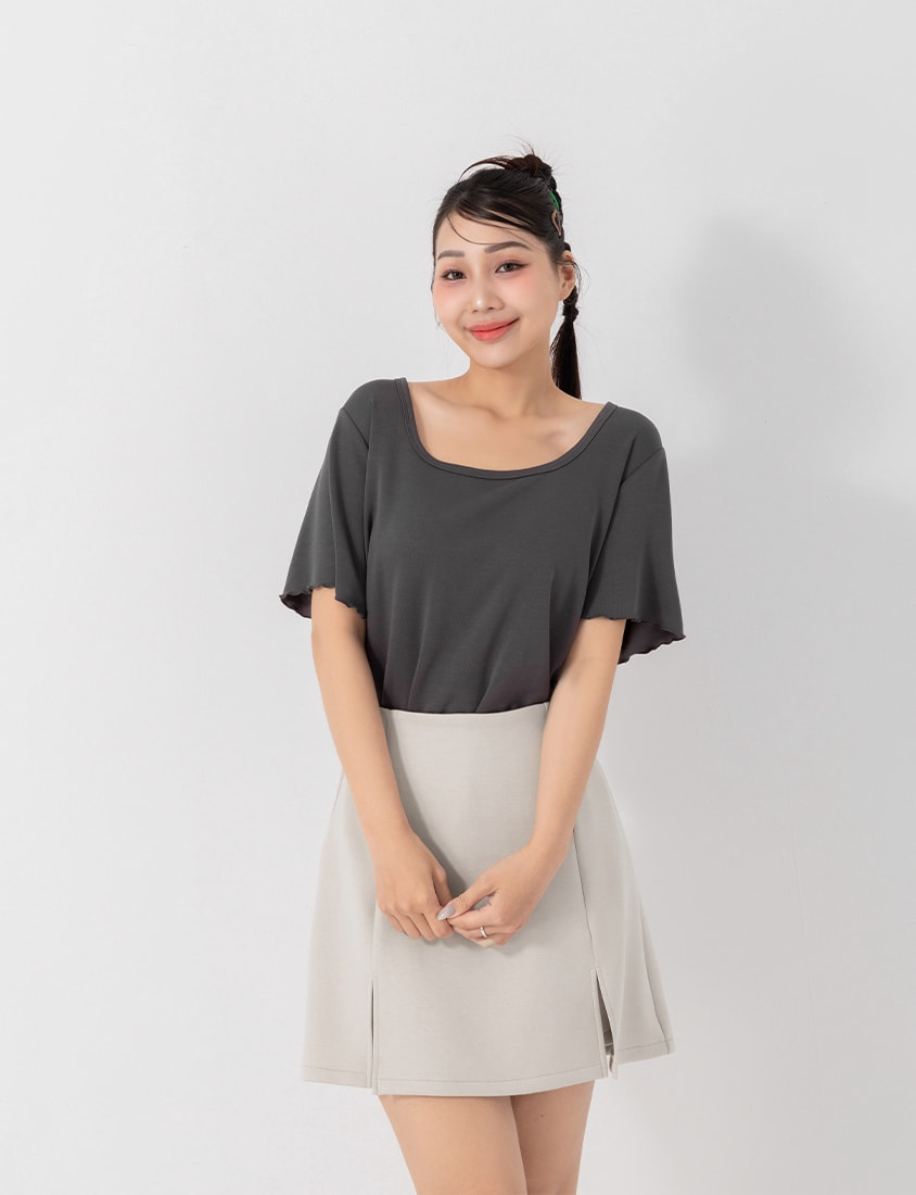 Instant Cooling Cloud Cotton Square Neck Plus Size Tee