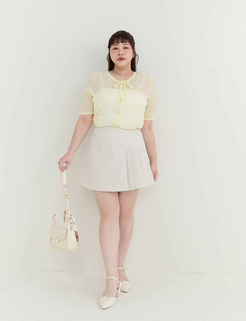 MISS. Lyocell Linen Ribbed Knit Plus Size Cardigan