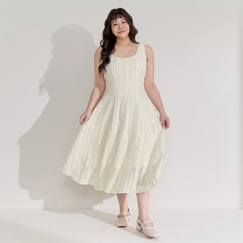 Apple-Shaped Friendly! Perfect Fit Jacquard Elegant Plus Size Maxi Dress