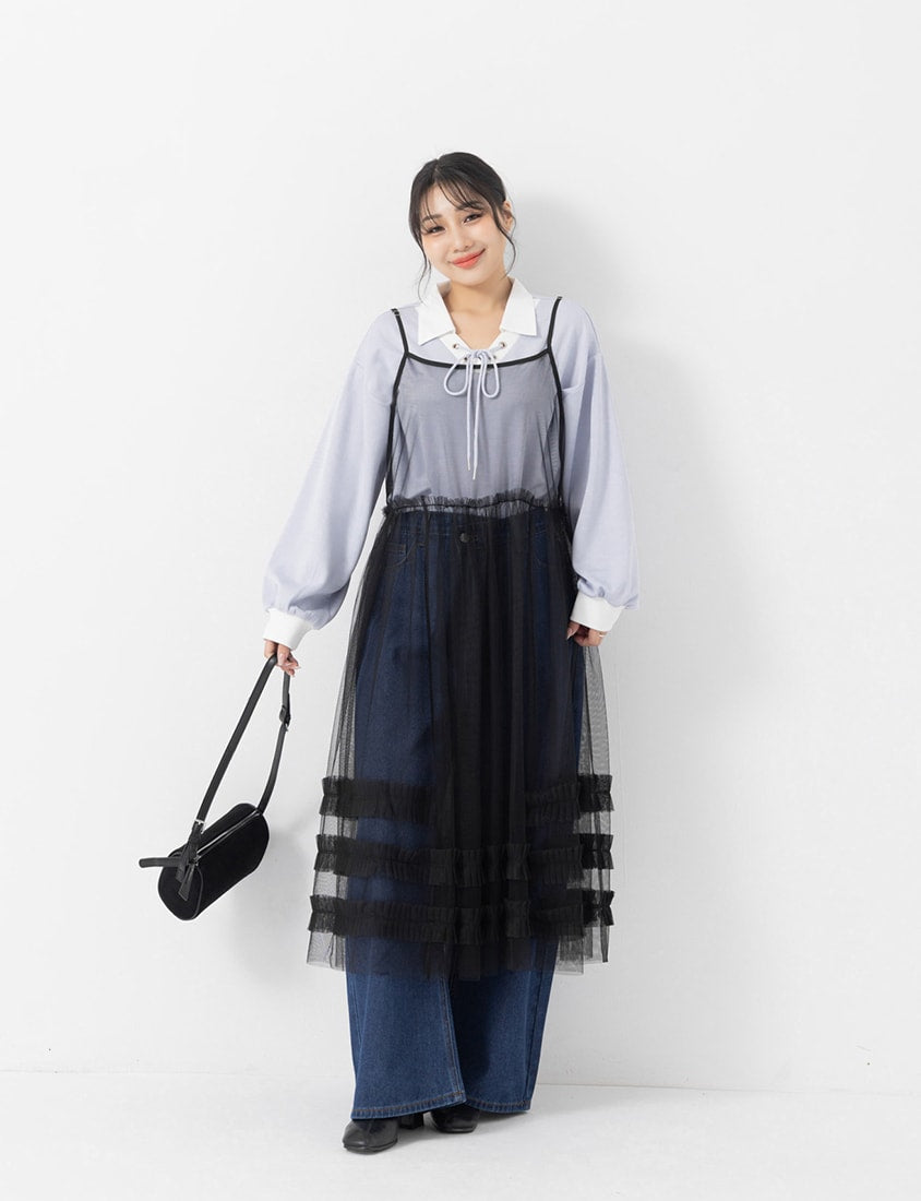 Adjustable Tiered Plus Size Long Vest