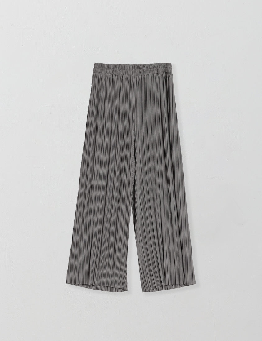 Silky Cool Fine Pleated  Plus Size Wide-Leg Pants
