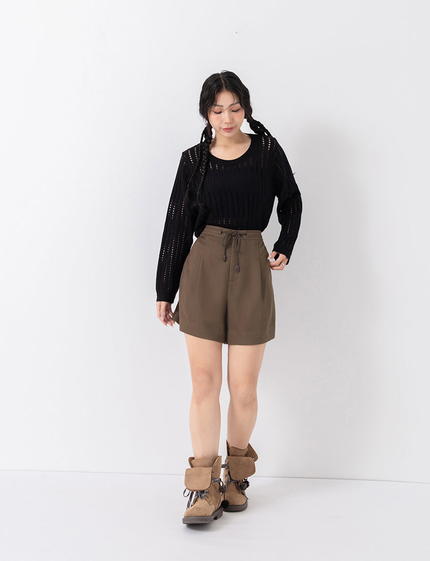 Boyish Style Drawstring Plus Size Shorts