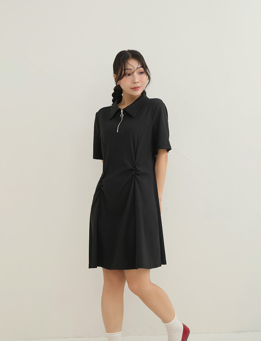 Waist-Defining Stretch Ribbed Plus Size Mini Dress