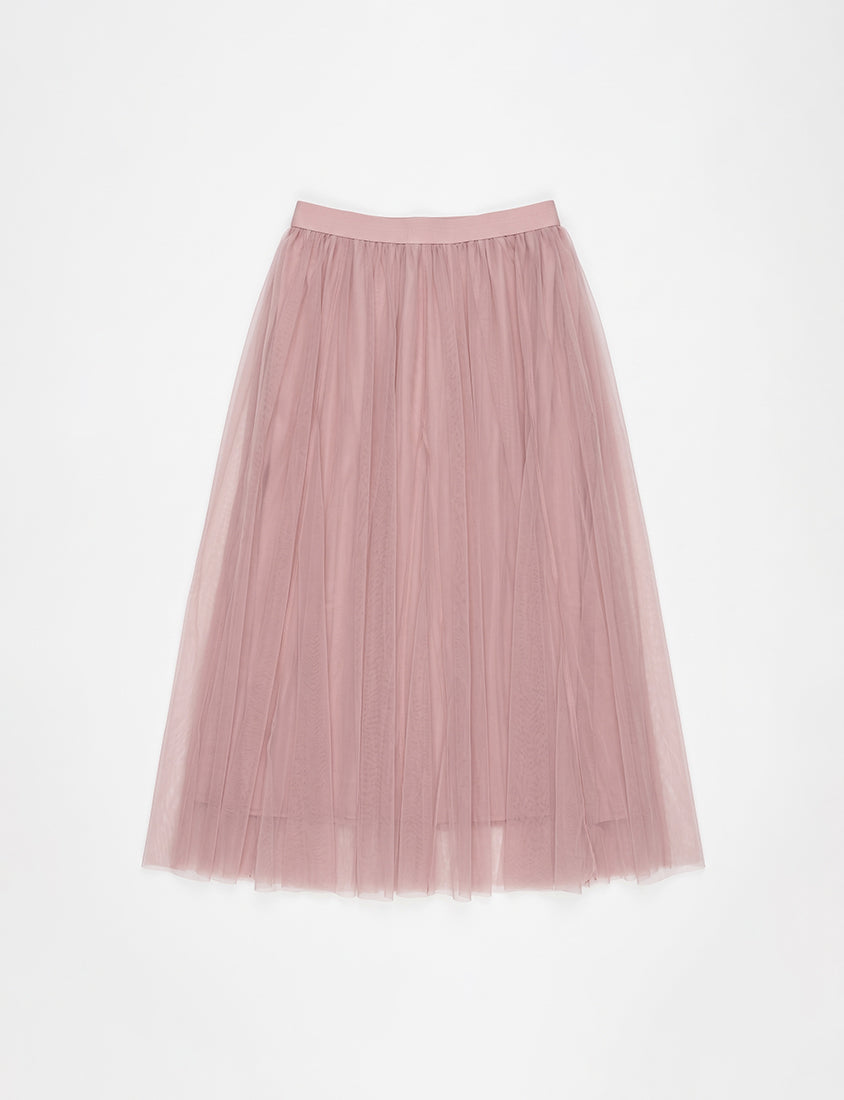 MISS. Elegant Flared Tiered Tulle Plus Size Maxi Skirt