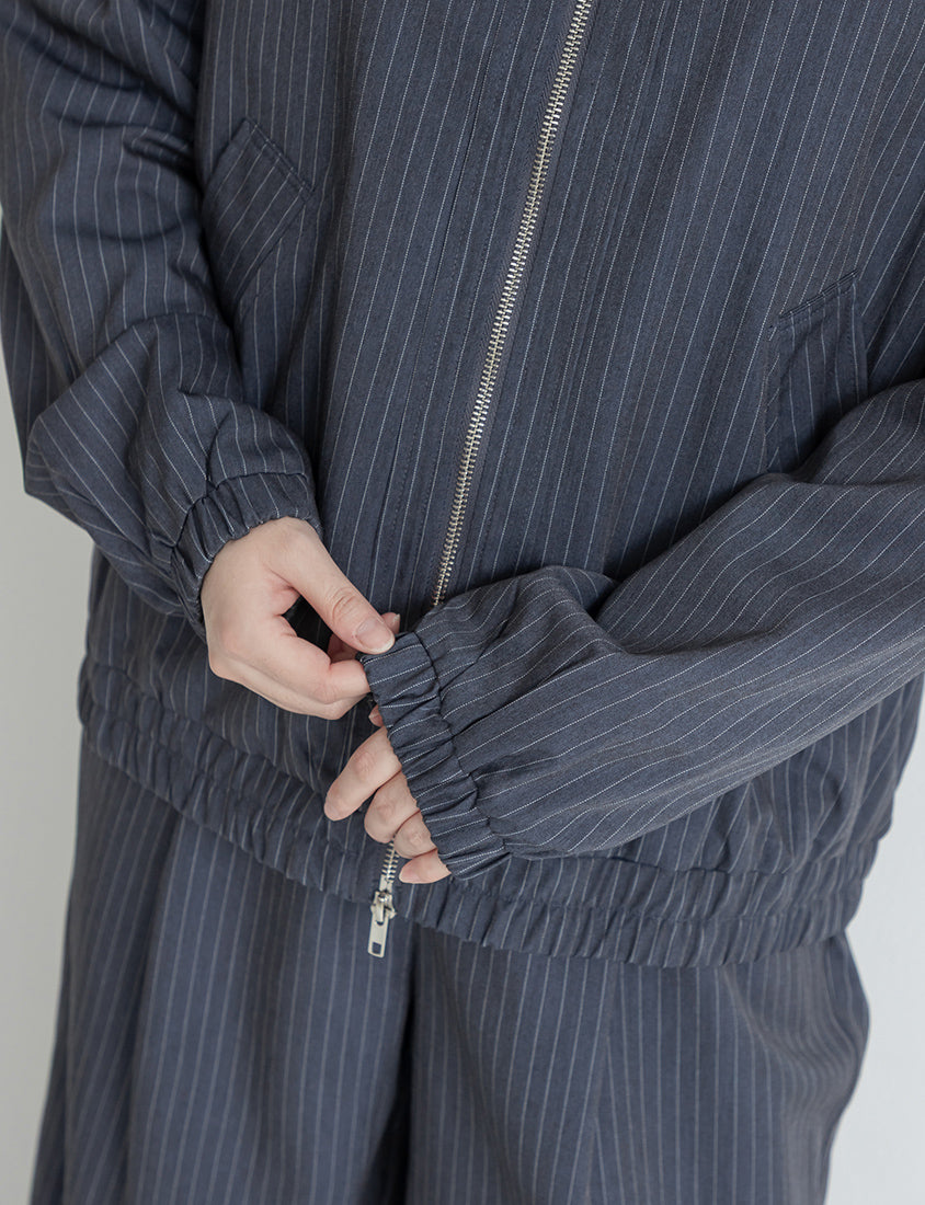 American Casual Striped Plus Size Jacket