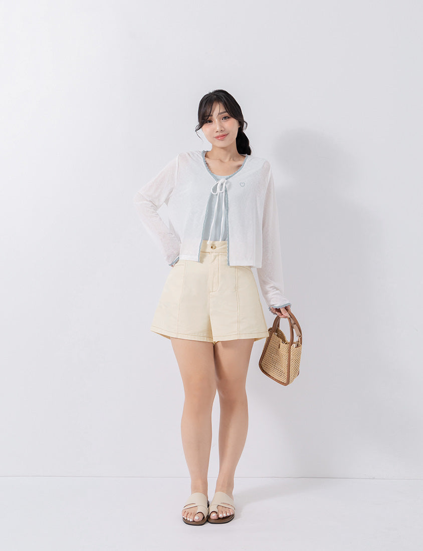 Cool Touch Lyocell Contrast Stitch Plus Size Shorts