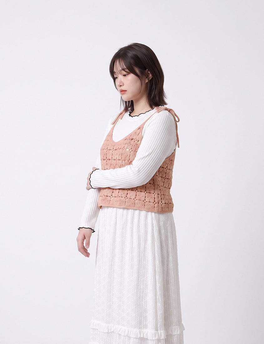 Japanese-Inspired Crochet Grid Plus Size  Vest