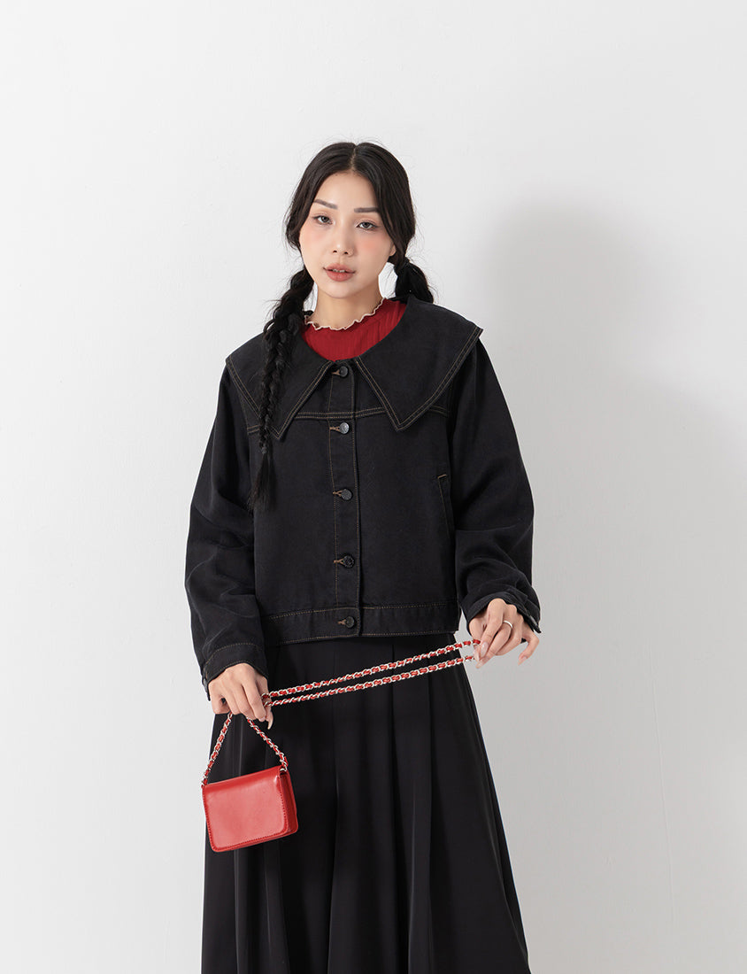 Sweet Collar Lyocell Twill Plus Size Jacket