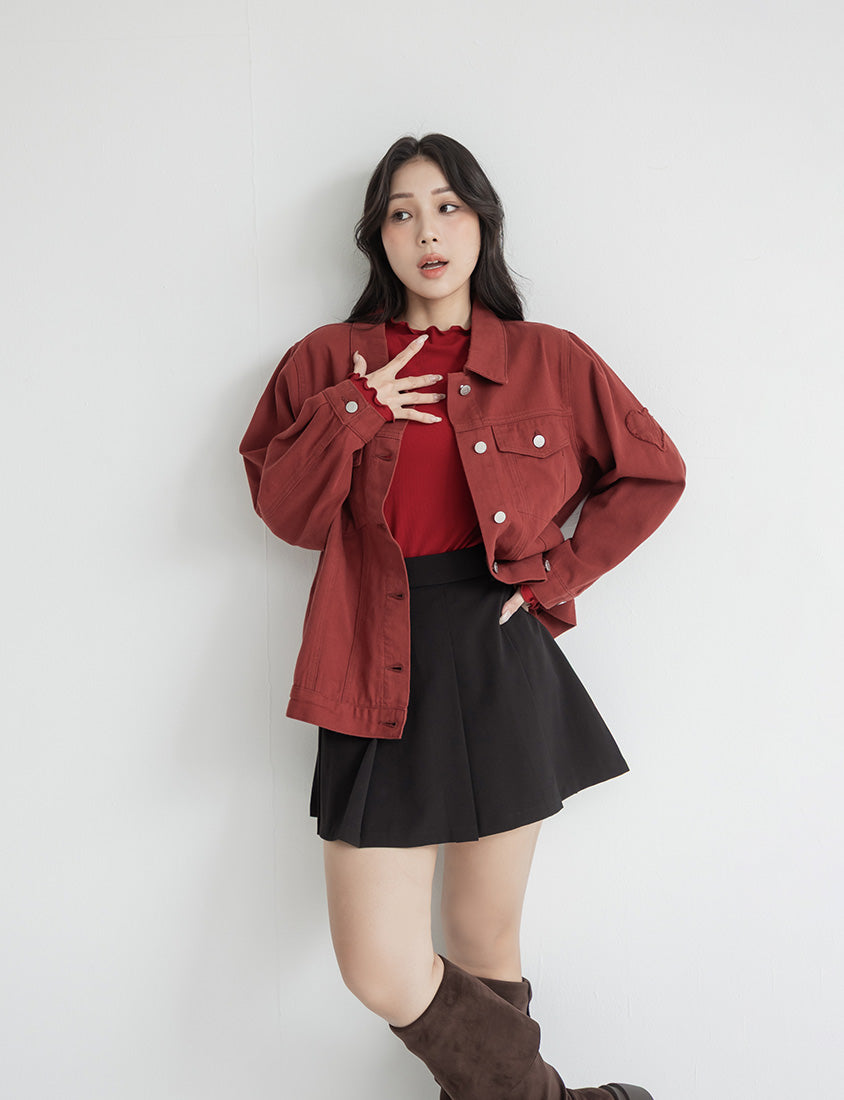 Sweet Preppy Pleated Plus Size Skort