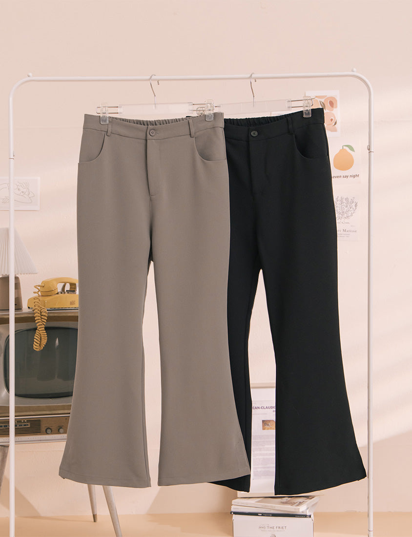 Perfect Proportion Slim Fit Plus Size Flared Trousers (Short)