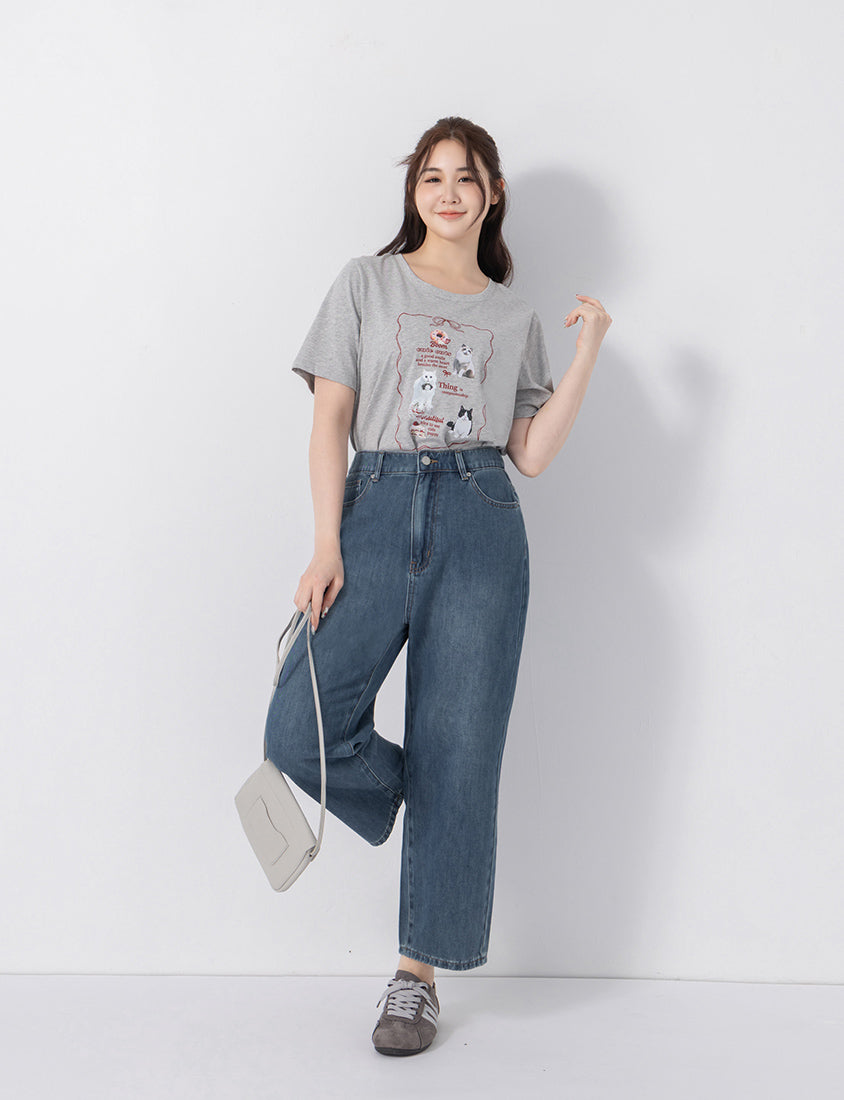 Standard Perfect Fit Slim Straight Cropped Plus Size Jeans