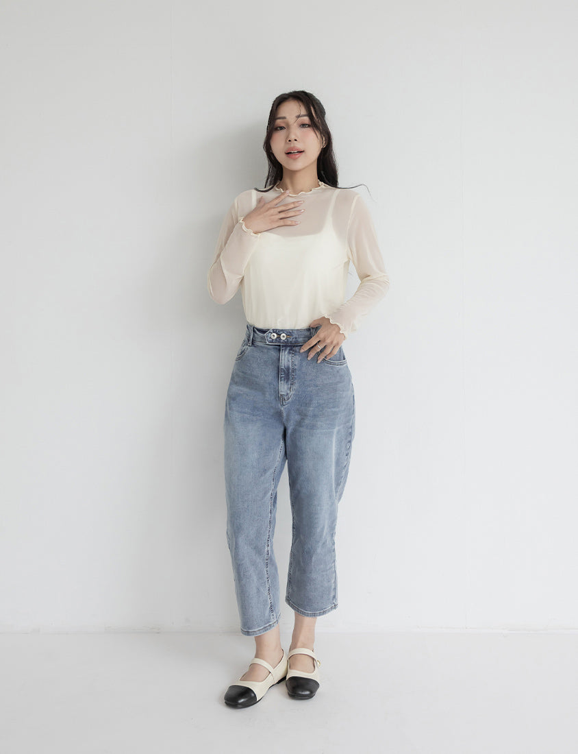 Zero Restriction Cloud Denim Plus Size Cropped Jeans (Short)