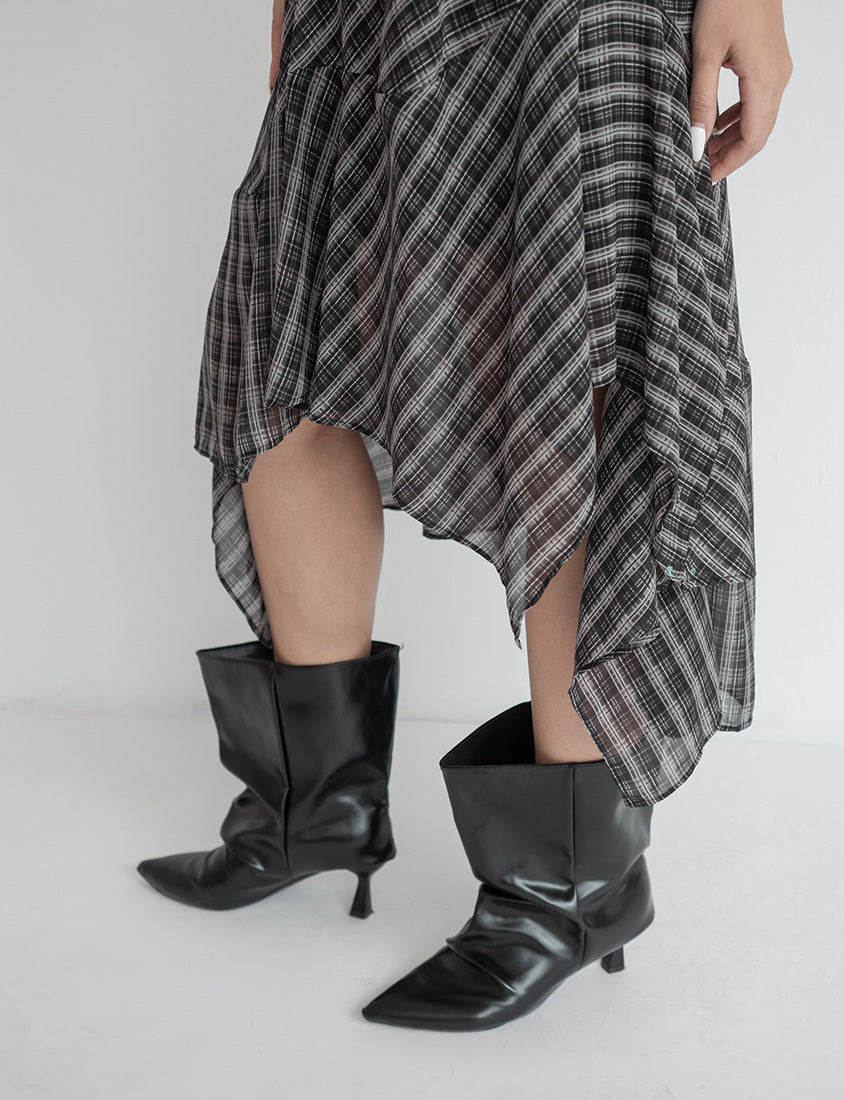 MUA! Asymmetrical Hem Plaid Plus Size Cami Dress