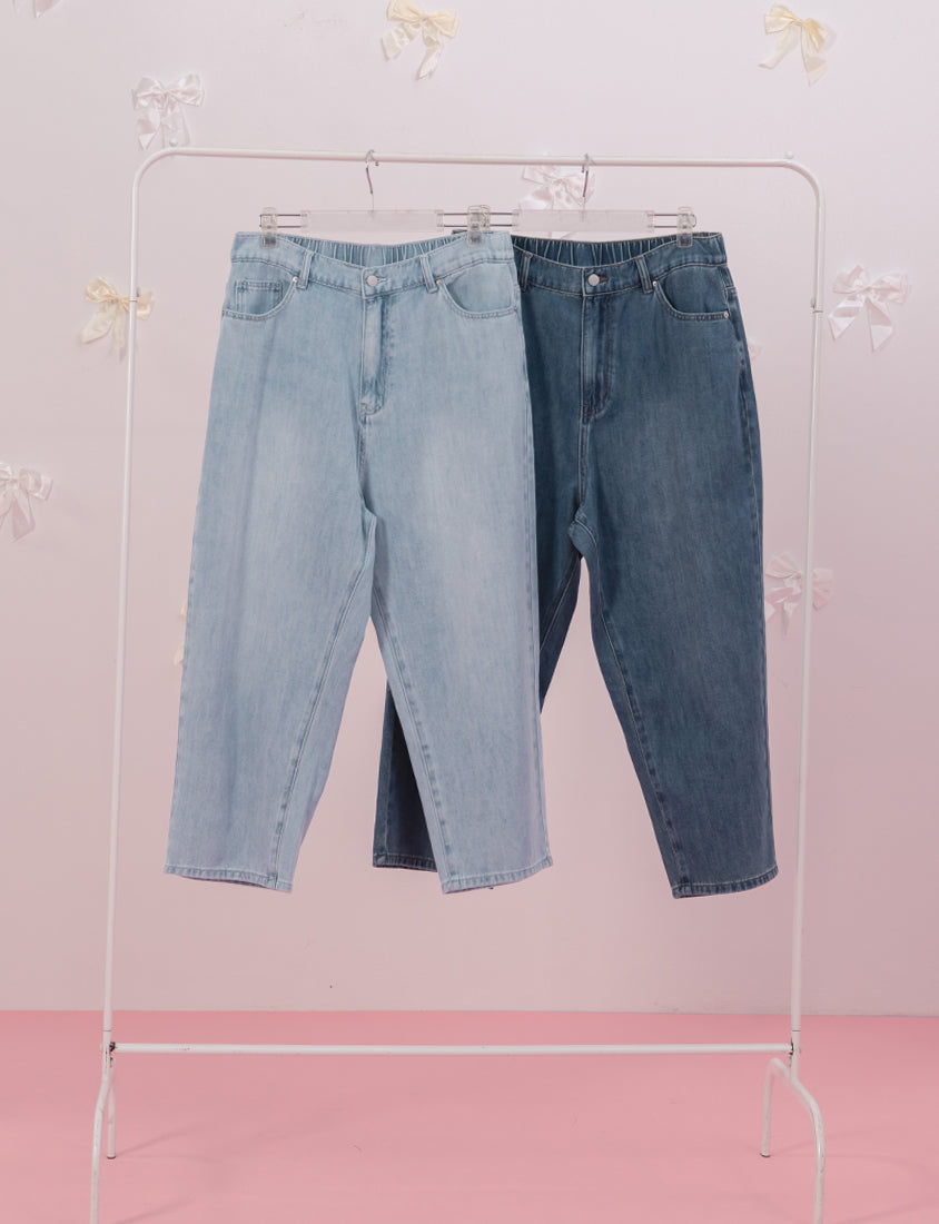 Standard Perfect Fit Slim Straight Cropped Plus Size Jeans